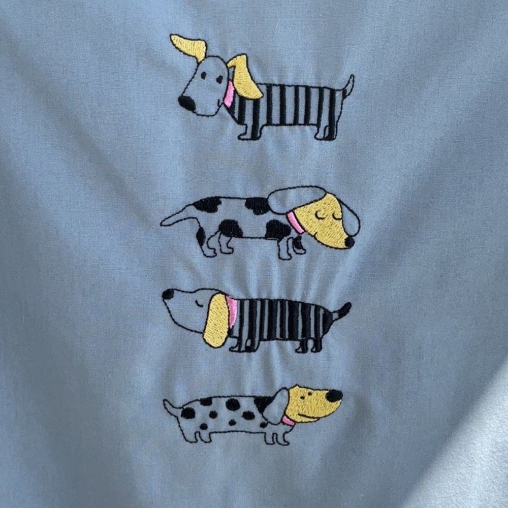 Black and Gray Dog Print Scrub top - Picture 3 of 3